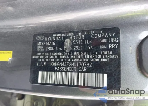 2017 Genesis G80 3.8 из США, поврежденный, VIN KMHGN4JE2HU170782